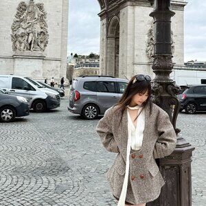 Vintage blazer and silk shirt set